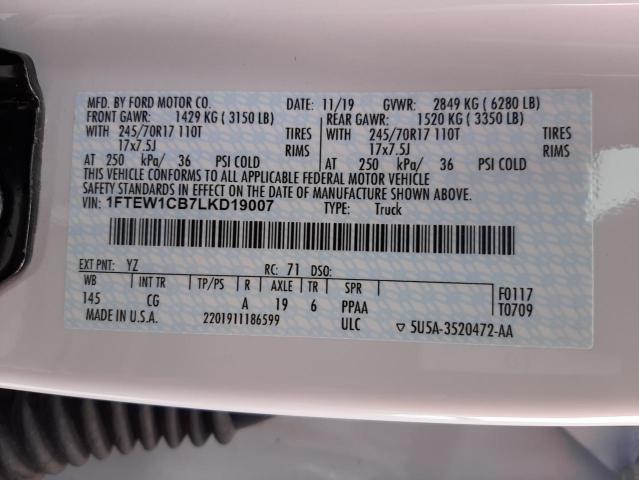 Photo 10 from auction – 2020 FORD F150 SUPER with VIN 1FTEW1CB7LKD19007