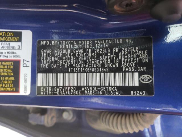 Photo 10 from auction – 2015 TOYOTA CAMRY LE with VIN 4T1BF1FK6FU901845