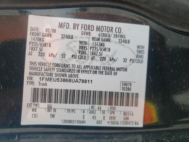 Photo 10 from auction – 2008 FORD EXPLORER S with VIN 1FMEU53868UA78811