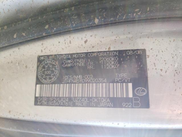 Photo 10 from auction – 2009 LEXUS SC 430 with VIN JTHFN45Y099020354