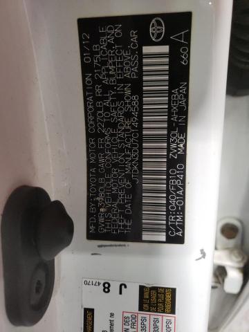 Photo 10 from auction – 2012 TOYOTA PRIUS with VIN JTDKN3DU7C1494588