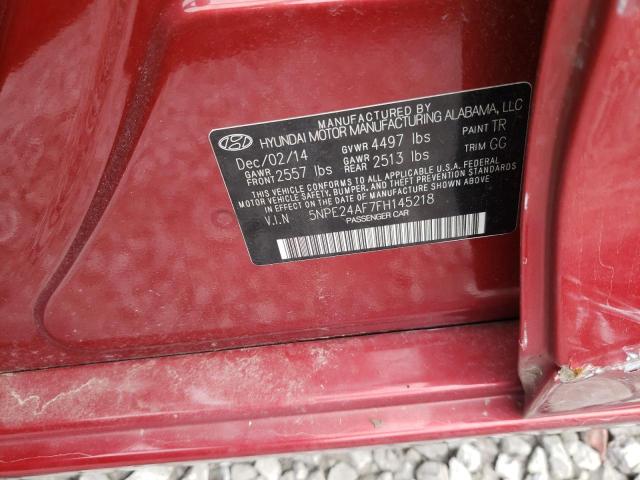 Photo 10 from auction – 2015 HYUNDAI SONATA SE with VIN 5NPE24AF7FH145218
