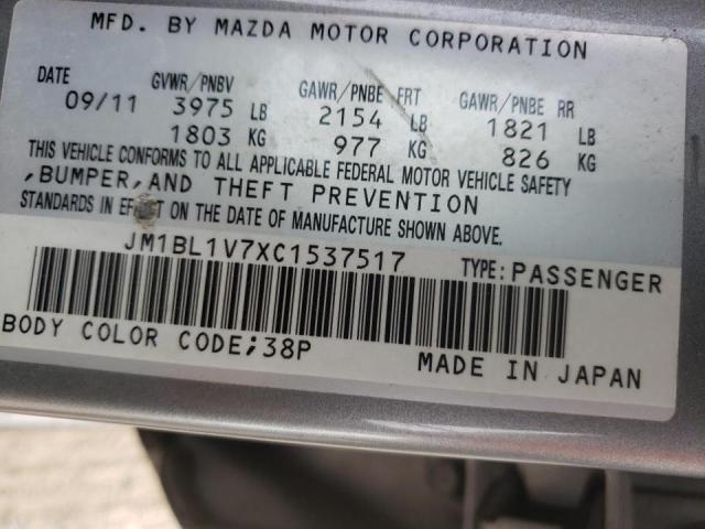 Photo 10 from auction – 2012 MAZDA 3 I with VIN JM1BL1V7XC1537517