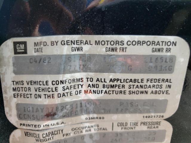 Photo 10 from auction – 1982 CHEVROLET CORVETTE with VIN 1G1AY8782C5111902