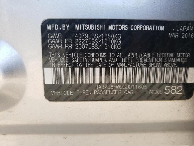 Photo 10 from auction – 2016 MITSUBISHI LANCER GT with VIN JA32U8FW9GU011605