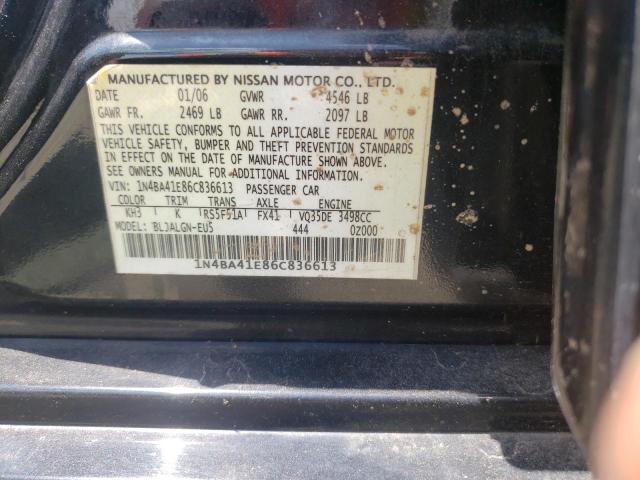 Photo 10 from auction – 2006 NISSAN MAXIMA SE with VIN 1N4BA41E86C836613