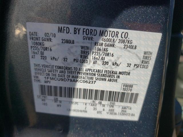 Zdjęcie 10 z aukcji – 2010 FORD ESCAPE XLT z VIN 1FMCU9D79AKC06237