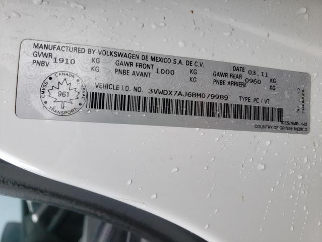 Photo 10 from auction – 2011 VOLKSWAGEN JETTA SE with VIN 3VWDX7AJ6BM079989
