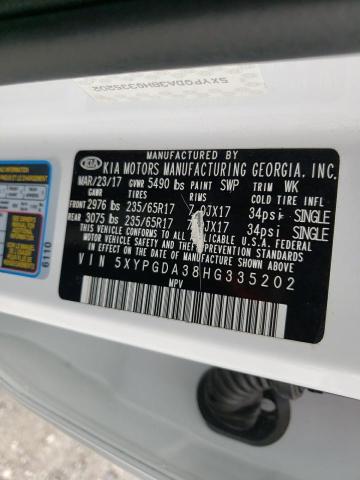 Photo 10 from auction – 2017 KIA SORENTO LX with VIN 5XYPGDA38HG335202