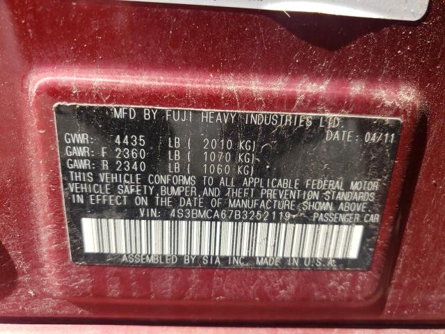 Photo 10 from auction – 2011 SUBARU LEGACY 2.5 with VIN 4S3BMCA67B3252119