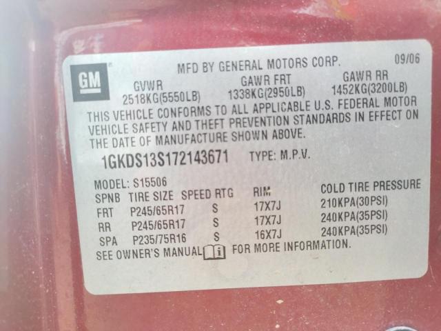Photo 10 from auction – 2007 GMC ENVOY with VIN 1GKDS13S172143671