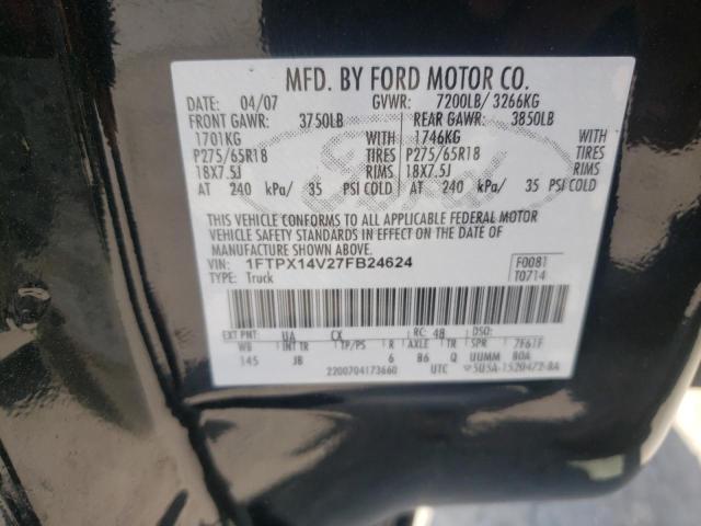 Photo 10 from auction – 2007 FORD F150 with VIN 1FTPX14V27FB24624