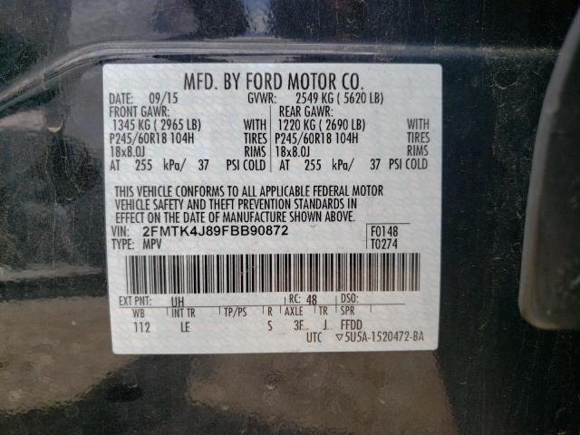 Photo 10 from auction – 2015 FORD EDGE SEL with VIN 2FMTK4J89FBB90872