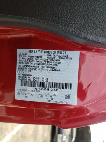 Photo 10 from auction – 2004 FORD MUSTANG with VIN 1FAFP40434F105883