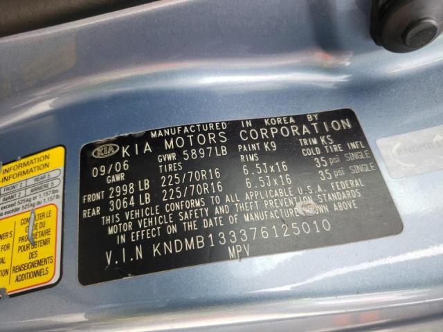Photo 10 from auction – 2007 KIA SEDONA EX with VIN KNDMB133376125010