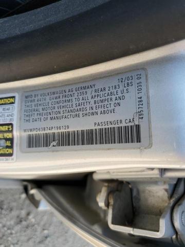 Photo 10 from auction – 2004 VOLKSWAGEN PASSAT GLS with VIN WVWPD63B74P196129