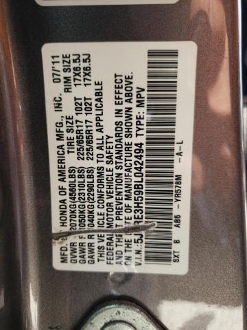 Photo 10 from auction – 2011 HONDA CR-V EX with VIN 5J6RE3H59BL042494