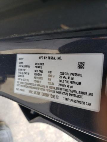 Photo 10 from auction – 2022 TESLA MODEL 3 with VIN 5YJ3E1EB6NF189213