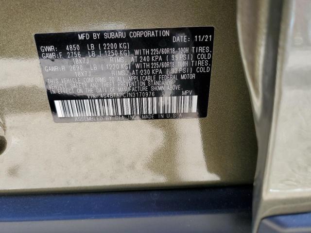 Photo 10 from auction – 2022 SUBARU OUTBACK TO with VIN 4S4BTAPC7N3170976