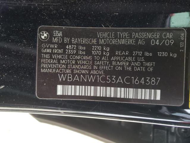 Photo 10 from auction – 2010 BMW 535 I with VIN WBANW1C53AC164387
