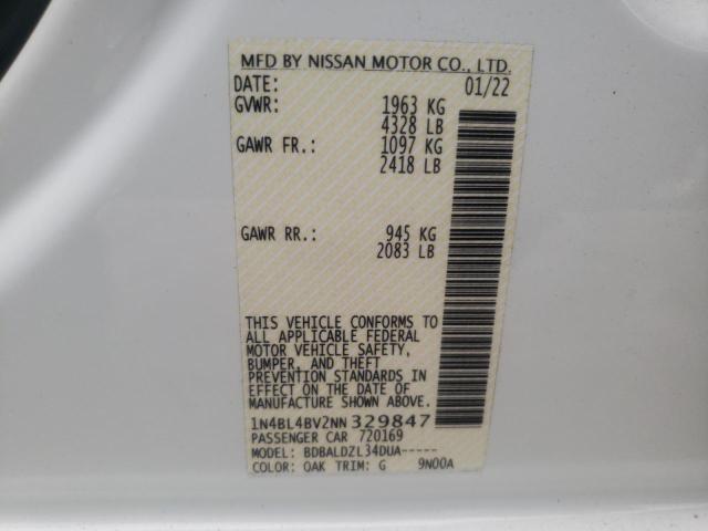 Photo 10 from auction – 2022 NISSAN ALTIMA S with VIN 1N4BL4BV2NN329847