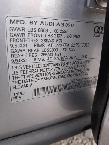 Photo 10 from auction – 2017 AUDI Q7 PRESTIG with VIN WA1VAAF71HD057531