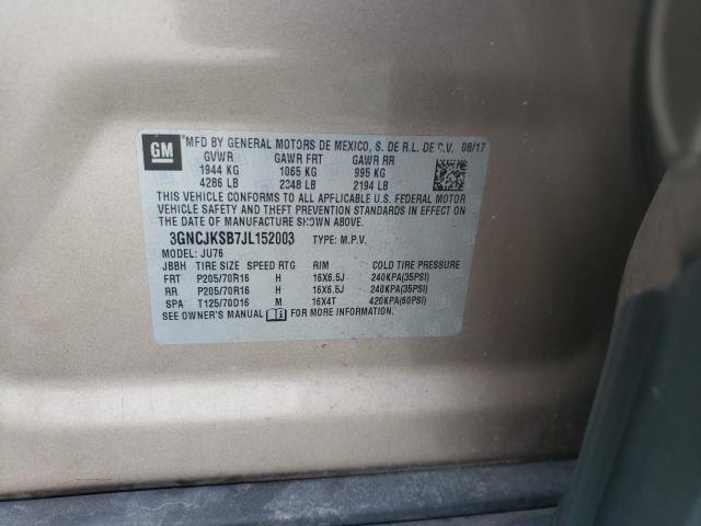 Photo 10 from auction – 2018 CHEVROLET TRAX LS with VIN 3GNCJKSB7JL152003