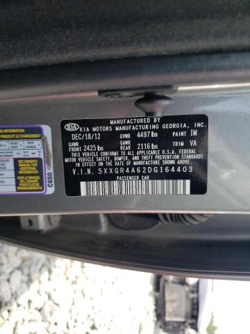 Photo 10 from auction – 2013 KIA OPTIMA SX with VIN 5XXGR4A62DG164403