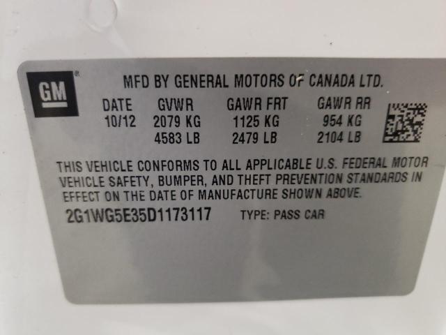 Photo 10 from auction – 2013 CHEVROLET IMPALA LT with VIN 2G1WG5E35D1173117