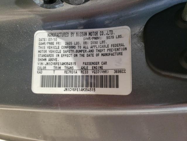 Photo 10 from auction – 2010 INFINITI G37 BASE with VIN JN1CV6FE1AM354515