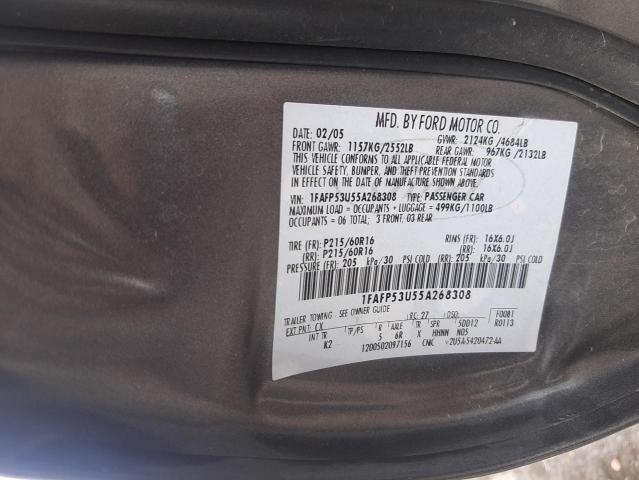 Photo 10 from auction – 2005 FORD TAURUS SE with VIN 1FAFP53U55A268308