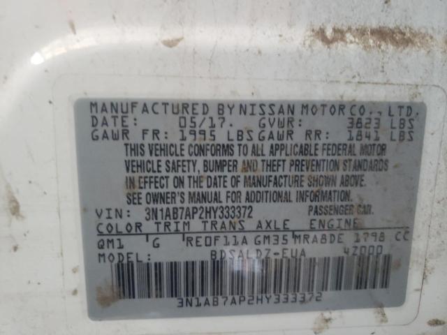 Photo 10 from auction – 2017 NISSAN SENTRA S with VIN 3N1AB7AP2HY333372