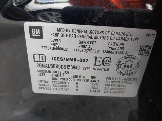 Photo 10 from auction – 2013 CHEVROLET EQUINOX LS with VIN 2GNALBEK9D6153949