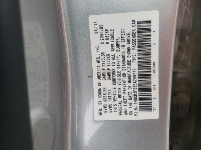 Photo 10 from auction – 2014 HONDA ACCORD EXL with VIN 1HGCR2F86EA209273