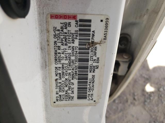 Foto 10 de la subasta – 2003 TOYOTA COROLLA CE con VIN JTDBR32E730009470
