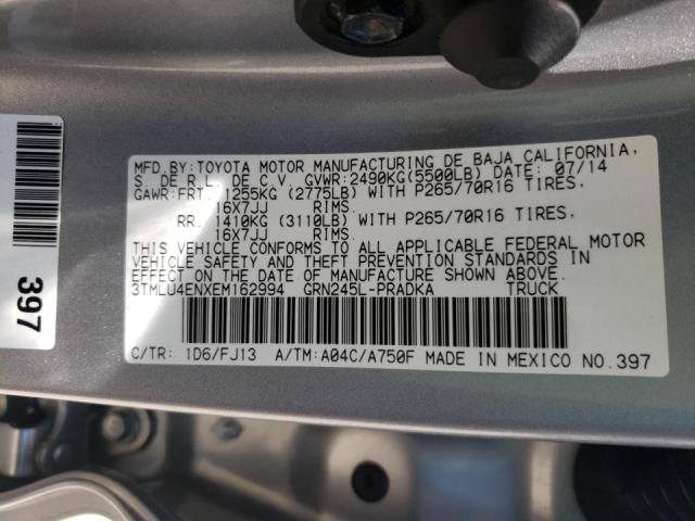 Photo 10 from auction – 2014 TOYOTA TACOMA DOU with VIN 3TMLU4ENXEM162994