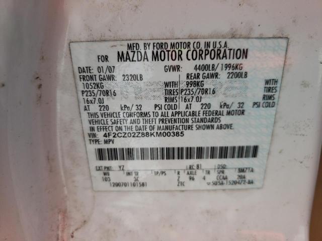 Photo 10 from auction – 2008 MAZDA TRIBUTE I with VIN 4F2CZ02Z88KM00385