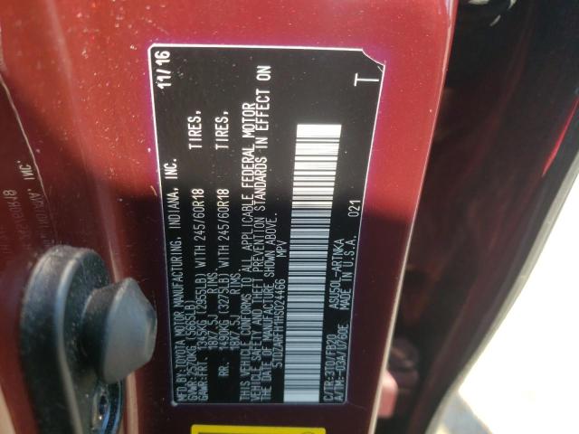 Photo 10 from auction – 2017 TOYOTA HIGHLANDER with VIN 5TDZARFH1HS024466