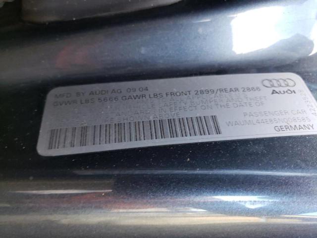 Photo 10 from auction – 2005 AUDI A8 L QUATT with VIN WAUML44E85N008585