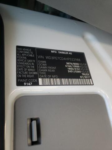 Photo 10 from auction – 2017 MERCEDES-BENZ SPRINTER 2 with VIN WD3PE7CD4HP522988