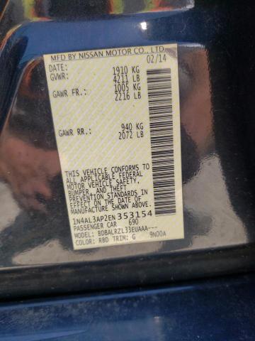 Photo 10 from auction – 2014 NISSAN ALTIMA 2.5 with VIN 1N4AL3AP2EN353154