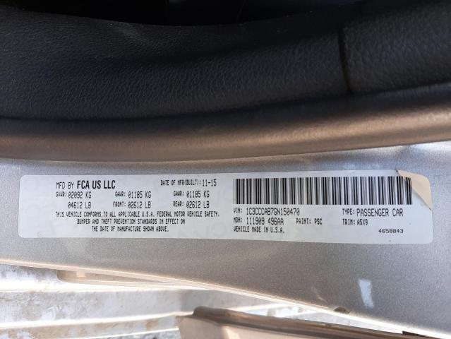 Photo 10 from auction – 2016 CHRYSLER 200 LIMITE with VIN 1C3CCCAB7GN150470
