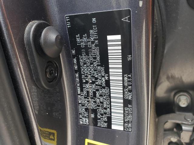 Photo 10 from auction – 2012 TOYOTA HIGHLANDER with VIN 5TDBK3EH5CS112927