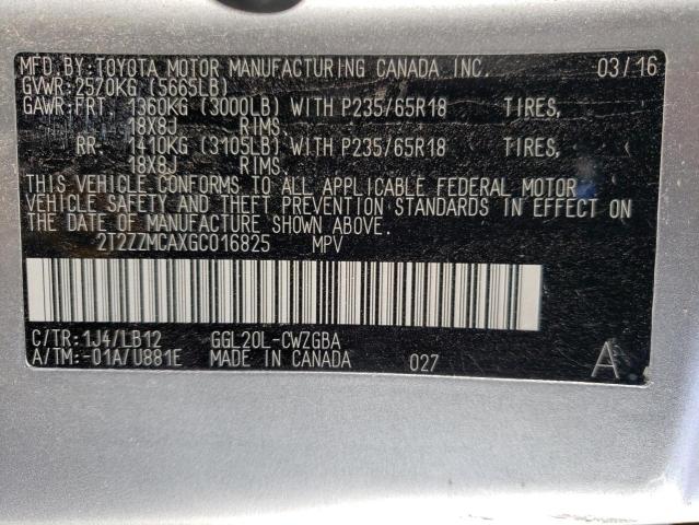 Photo 10 from auction – 2016 LEXUS RX 350 with VIN 2T2ZZMCAXGC016825