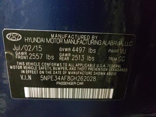 Photo 10 from auction – 2016 HYUNDAI SONATA SPO with VIN 5NPE34AF8GH262028