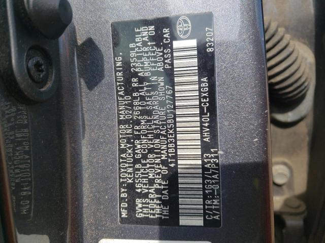 Photo 10 from auction – 2011 TOYOTA CAMRY with VIN 4T1BB3EK5BU127767