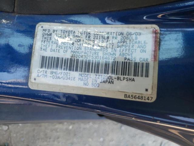 Photo 10 from auction – 2003 TOYOTA CELICA GT with VIN JTDDR32T530164672