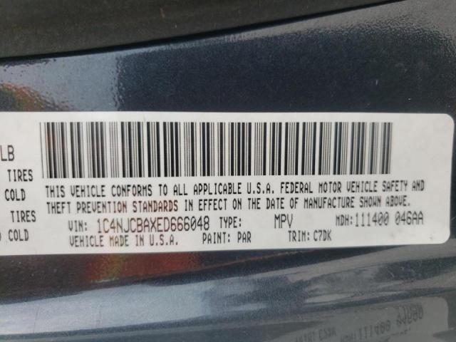 Photo 10 from auction – 2014 JEEP COMPASS SP with VIN 1C4NJCBAXED666048