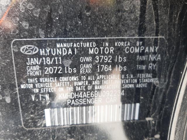 Photo 10 from auction – 2011 HYUNDAI ELANTRA GL with VIN KMHDH4AE6BU092234