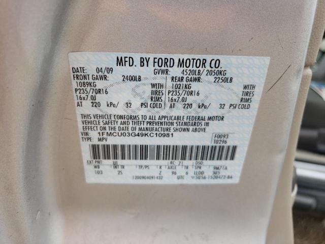 Photo 10 from auction – 2009 FORD ESCAPE XLT with VIN 1FMCU03G49KC10981